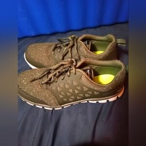 Women's Reebok Sublite Steel Toe Olive Green Athletic Work Shoes